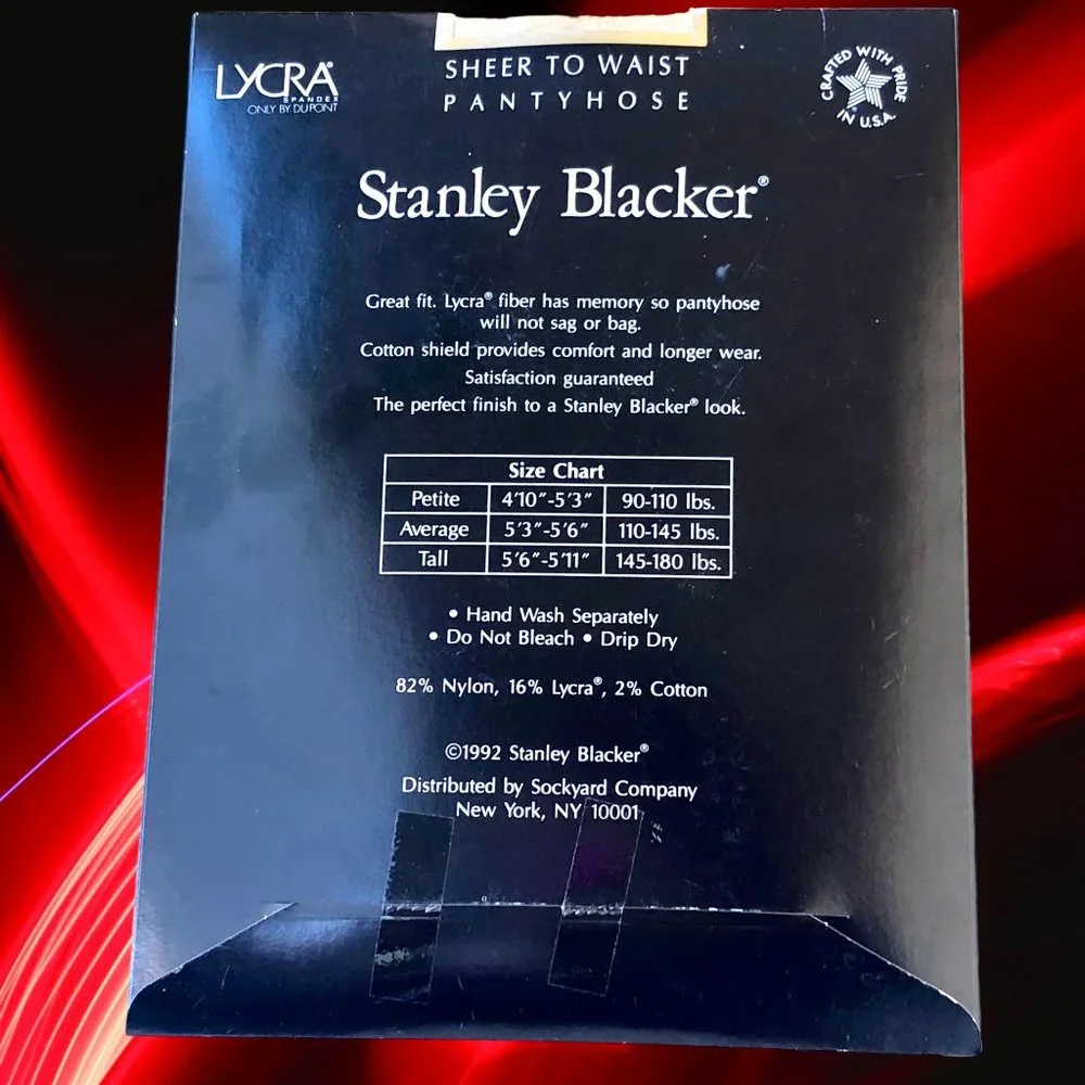 Stanley Blacker Vtg '92 Control Top Sheer Pantyhose COFFEE size Average New